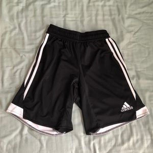 High-waisted Adidas shorts, black